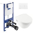 VILLEROY & BOCH - ViConnect Pack Bâti-support Villeroy & Boch + Cuvette sans bride Villeroy + Abattant + Plaque blanche (VICONNECTARCHI4-2) - vignette