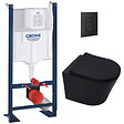 GROHE - Grohe Pack WC Bâti-support + WC sans bride + Abattant SoftClose + Plaque Noire Mat (ProjectBlackInfinitio-KF0-SP) - vignette