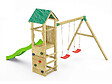 FUNGOO - Aire de jeux Charly avec balançoire double et mur d'escalade - Fungoo - vignette