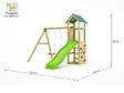 FUNGOO - Aire de jeux Charly avec balançoire double et mur d'escalade - Fungoo - vignette