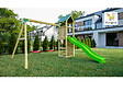 FUNGOO - Aire de jeux Charly avec balançoire double et mur d'escalade - Fungoo - vignette