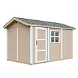 TIMBELA - Abri de Jardin Qualité Premium 8,68 m² - H252x250x412 cm - Construction de Panneaux LP Smartside - Timbela M914-TERRA BROWN - vignette