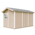TIMBELA - Abri de Jardin Qualité Premium 8,68 m² - H252x250x412 cm - Construction de Panneaux LP Smartside - Timbela M914-TERRA BROWN - vignette