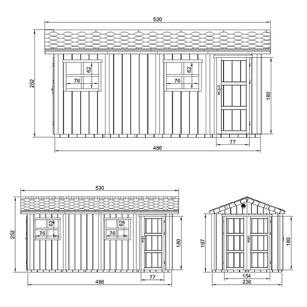 TIMBELA - Abri de Jardin Qualité Premium 11,47 m² - H252x250x530 cm - Construction de Panneaux LP Smartside - Timbela M915C-TERRA BROWN - large