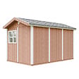TIMBELA - Abri de Jardin Qualité Premium 8,68 m² - H252x250x412 cm - Construction de Panneaux LP Smartside - Timbela M914-REDWOOD RED - vignette