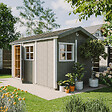 TIMBELA - Abri de Jardin Qualité Premium 8,68 m² - H252x250x412 cm - Construction de Panneaux LP Smartside - Timbela M914-CAVERN STEEL - vignette