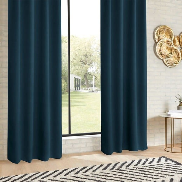 ATMOSPHERA - Lot de 2 Rideaux Occultants Bleu Egéen 135 x 240 cm - large