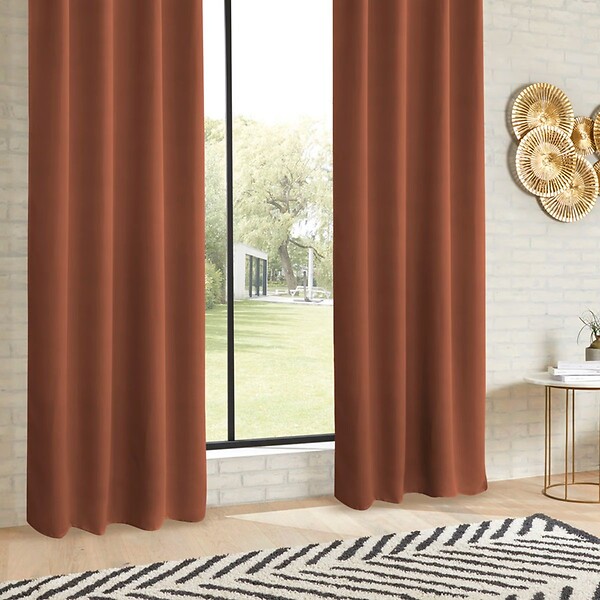 ATMOSPHERA - Lot de 2 Rideaux Occultants Terracotta 135 x 240 cm - large