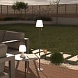 ATMOSPHERA - Lampadaire d'extérieur LED rechargeable USB base acier Gris Foncé D 18 x L 105.5 cm - vignette