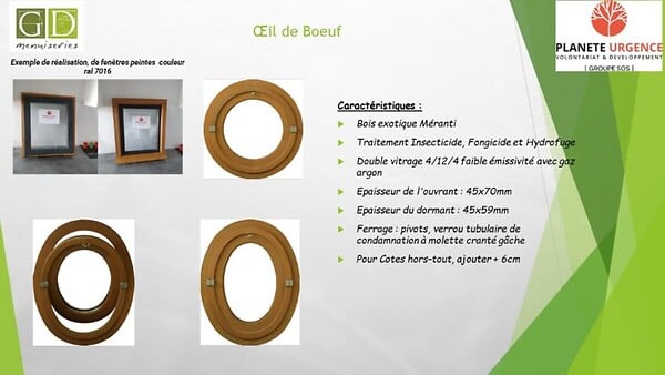GD MENUISERIES - Oeil De Boeuf BOIS H50 x L50 cm Côte Tableau - large