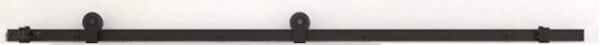 GD MENUISERIES - Porte Coulissante Atelier Noir H204 x L73 cm, Rail roulettes, Coquilles - large