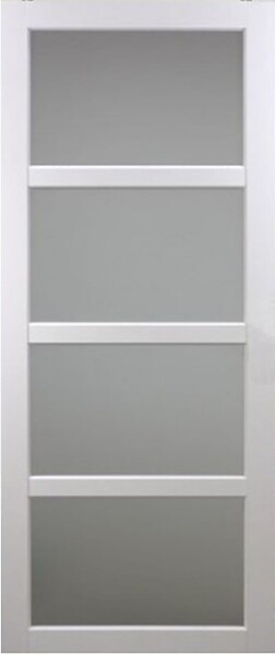 GD MENUISERIES - Porte Coulissante Tana blanc Vitrée H204 x L63 cm, Rail Alu bandeau noir - large