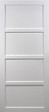 GD MENUISERIES - Porte Coulissante Tamera blanc 4 panneaux H204 x L83 cm, Rail Alu bandeau noir, Coquilles - vignette