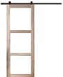 GD MENUISERIES - Porte Coulissante bois Frake Vitrage transparent H204 x L73 cm, railroulette - vignette