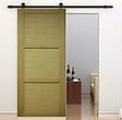 GD MENUISERIES - Porte Coulissante bois Ayous 3 Panneaux H204 x L73 cm, Rail roulettes, Coquilles - vignette