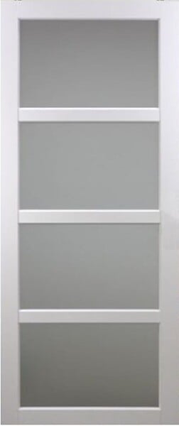 GD MENUISERIES - Porte Coulissante Tana blanc Vitrée H204 x L93 cm, Rail Alu bandeau noir - large