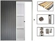 GD MENUISERIES - Porte Coulissante Korya Blanc 3 panneaux H204 x L73 cm, Galandage, kit de finition - vignette