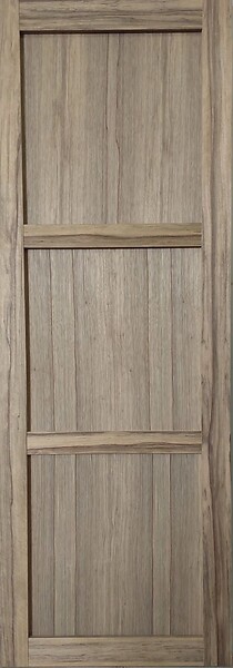 GD MENUISERIES - Porte Coulissante bois Frake 3 Panneaux H204 x L83 cm, rail roulette, coquilles - large