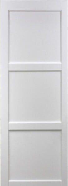 GD MENUISERIES - Porte Coulissante Korya Blanc 3 panneaux H204 x L73 cm, Rail Alu bandeau blanc, Coquilles - large