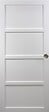 GD MENUISERIES - Porte Coulissante Tamera blanc 4 panneaux H204 x L63 cm, Rail Alu bandeau noir, Coquilles - vignette