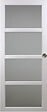 GD MENUISERIES - Porte Coulissante Tana blanc Vitrée H204 x L83 cm, Rail Alu bandeau noir, Coquilles - vignette
