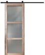 GD MENUISERIES - Porte Coulissante bois Frake Vitrée H204 x L83 cm, railroulette - vignette