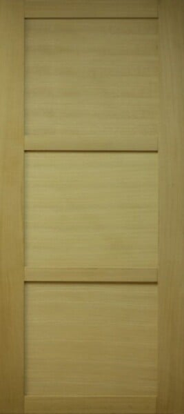 GD MENUISERIES - Porte Coulissante bois Ayous 3 Panneaux H204 x L93 cm, Rail Roulettes, Coquilles Noir - large