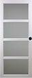 GD MENUISERIES - Porte Coulissante Tana Blanc Vitrée H204 x L93 cm, Rail roulettes, Coquilles Noir - vignette