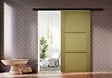 GD MENUISERIES - Porte Coulissante bois Ayous 3 Panneaux H204 x L83 cm, Rail alu Bandeau noir, coquilles - vignette