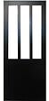 GD MENUISERIES - Porte Coulissante Atelier Noir Vitrée H204 x L93 cm, Rail Alu - vignette