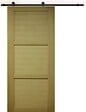GD MENUISERIES - Porte Coulissante bois Ayous 3 Panneaux H204 x L73 cm, Rail roulettes - vignette