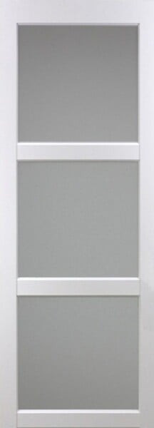 GD MENUISERIES - Porte Coulissante Kenya blanc Vitrée H204 x L73 cm, Rail Alu - large