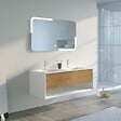DISTRIBAIN - Meuble de salle de bain Portofino 1200 Blanc et Bois Naturel - vignette