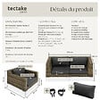 TECTAKE - Ensemble modulaire en rotin Villanova Aluminium Set 1, 2 places gris anthracite chiné - vignette