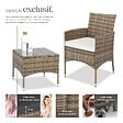 TECTAKE - Salon de jardin LUCERNE 2 places avec 2 sets de housses marron naturel - vignette