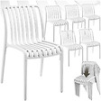 TECTAKE - Chaises de jardin ALCUDIA résistantes aux intempéries et empilables crème - vignette