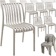TECTAKE - Chaises de jardin ALCUDIA résistantes aux intempéries et empilables taupe - vignette