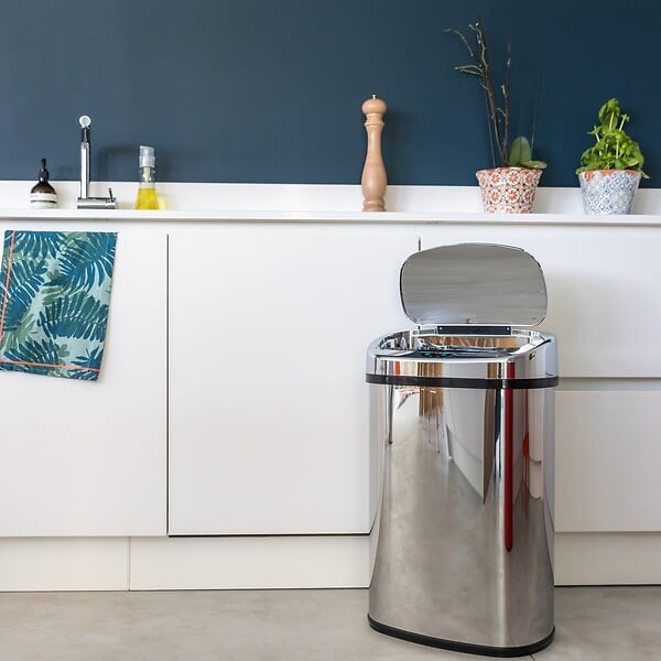 KITCHEN MOVE - Poubelle automatique inox MAJESTIC argent 80L - large