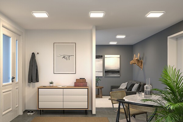 PAULMANN - Panneau LED Atria Shine 293x293mm 16W 2000lm 3000K blanc 230V IP44 - large