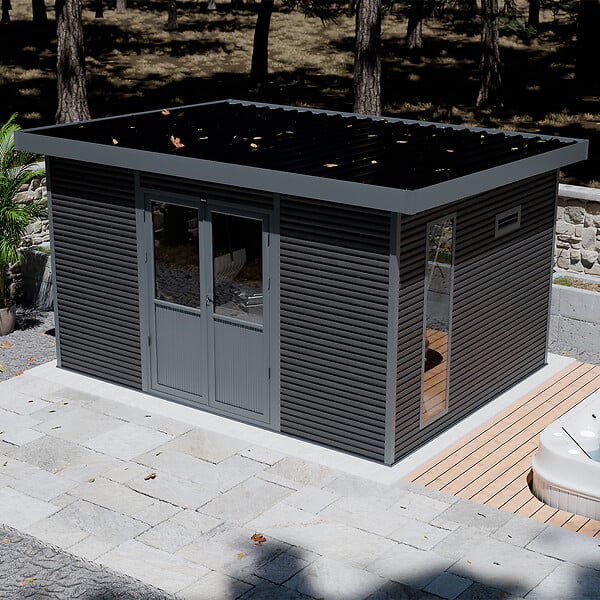 BARAC - Abri de jardin - Bois composite - Onyx 43 - 11,44m2 - large