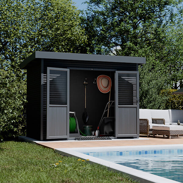 BARAC - Abri de jardin en bois composite Onyx 32 - Surface utile : 5.60m² - large