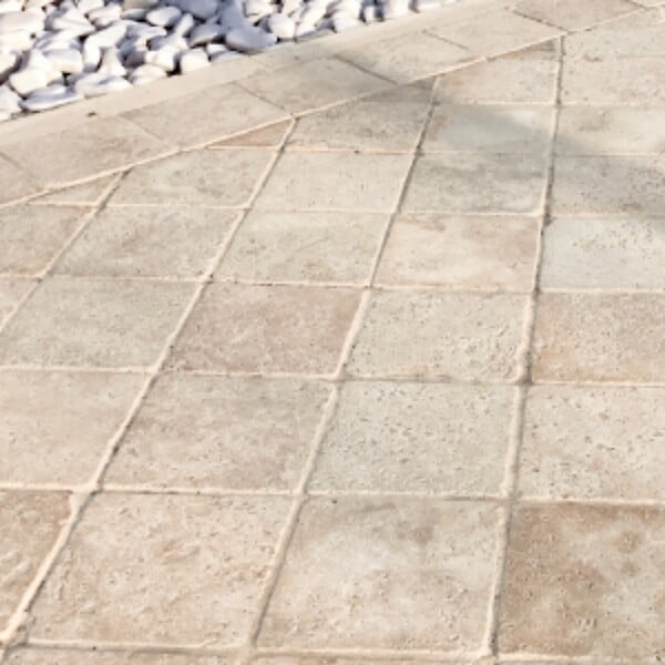 JARDINAT - Pave travertin classic mix vieilli 1er choix 15,2x15,2x3cm - large