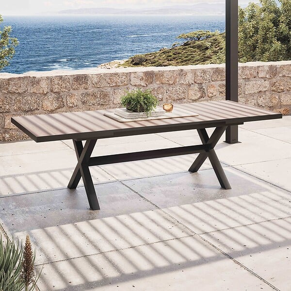 OVIALA - Table extensible 10 places en aluminium et céramique - Tivoli - large