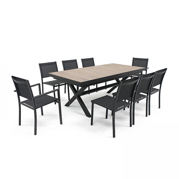OVIALA - Table extensible 10 places en aluminium et céramique - Tivoli - large