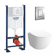 GROHE - Grohe Pack WC Cuvette Compacte Sento RIM-EX (sans bride) + Rapid SL autoportant NF + plaque chrome (ProjectSentoRimlessCOMPACT-1) - vignette