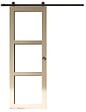 GD MENUISERIES - Porte Coulissante bois Ayous Vitrage transparent H204 x L73 cm, Rail Roulettes, Coquilles - vignette