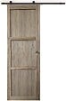 GD MENUISERIES - Porte Coulissante bois Frake 3 Panneaux H204 x L83 cm, rail roulette, coquilles - vignette