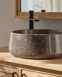 MG VALENCI - Vasque en marbre naturel   FLORES grey   40x40x15 cm - vignette