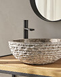 MG VALENCI - Vasque en marbre naturel   HORTA grey   40x40x15 cm - vignette