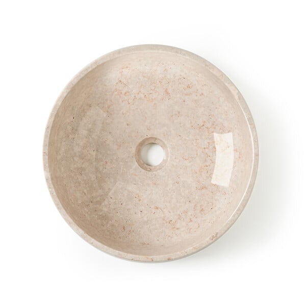 MG VALENCI - Vasque en marbre naturel   FLORES cream   40x40x15 cm - large